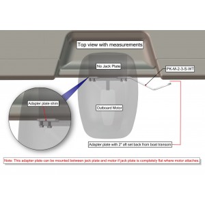 Between JP/Motor or Transom/Motor 2" Setback, 3" Rise, Starboard Side, White